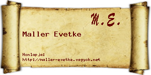 Maller Evetke névjegykártya